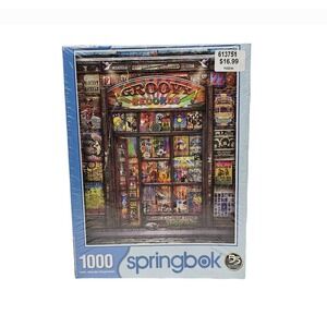 New SPRINGBOK 1000 Piece Groovy Records Jigsaw Puzzle Music Rock Roll